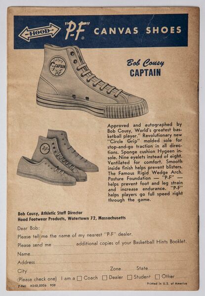 'Bob Cousy, Athletic Staff Director' — Hood Rubber Company archive