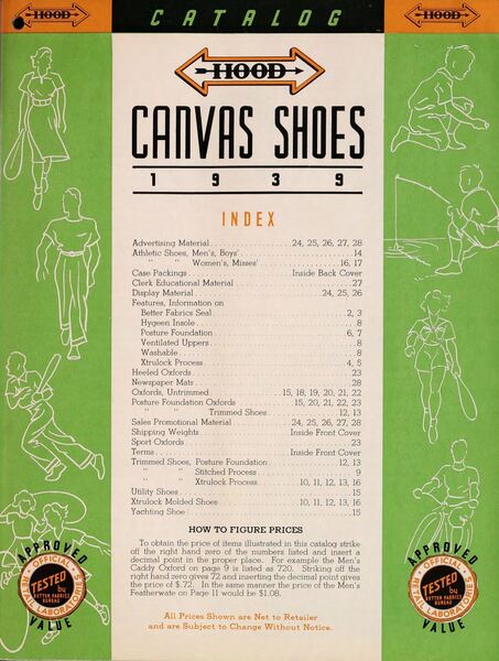Canvas Shoes 1939 — index — Hood Rubber Company archive