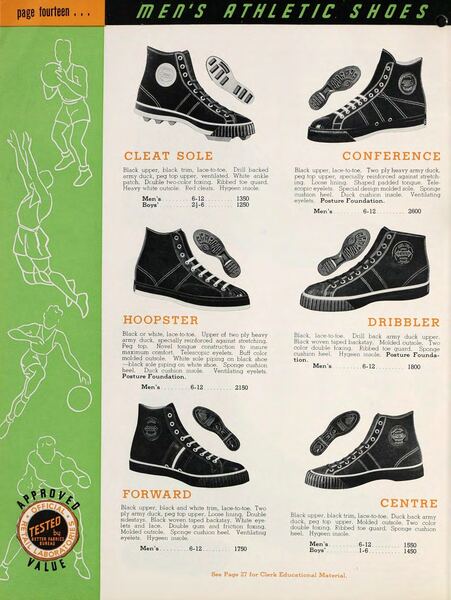 Men's athletic shoes, 1939 — Hood Rubber Company archive