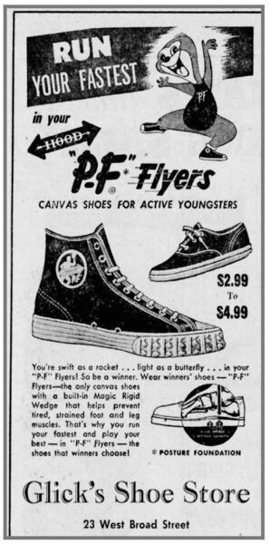 'Run your fastest in your Hood P-F Flyers' — Hood Rubber Company archive
