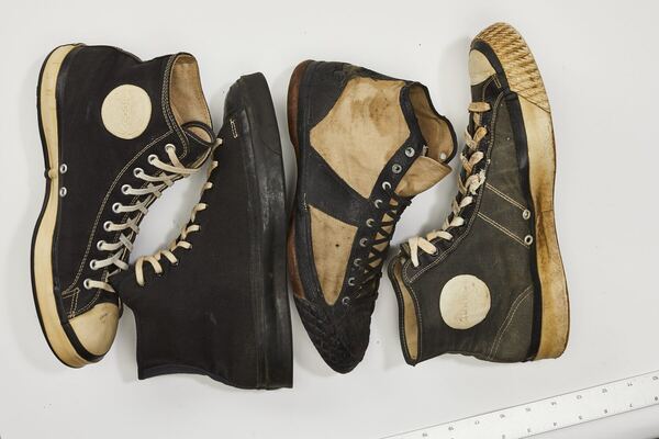 Three high-tops, lined up — Hood Rubber Company archive