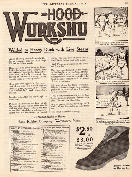 Wurkshu, Saturday Evening Post — Hood Rubber Company archive
