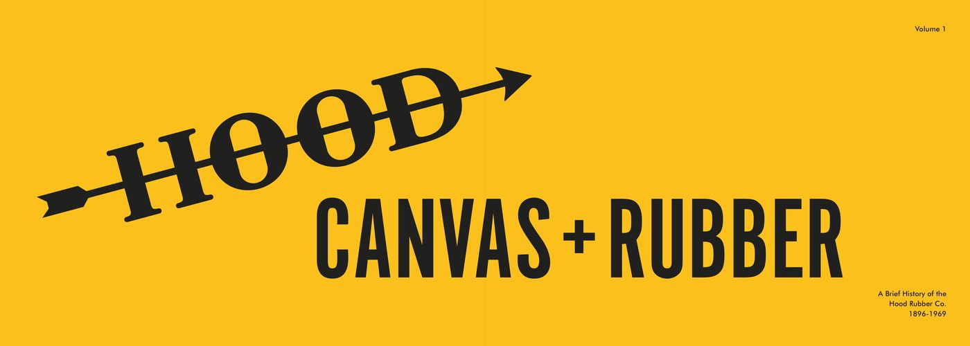 The chrome yellow title spread of Canvas + Rubber